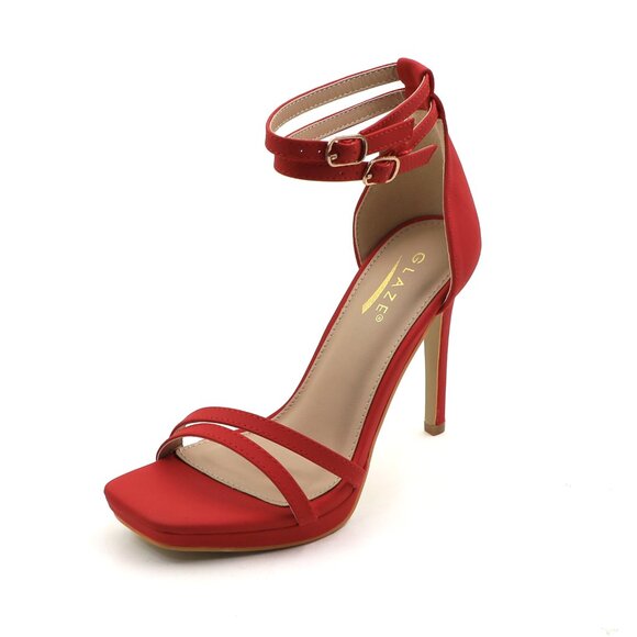 Women's Double Ankle Strap High Heel Sandals Stiletto Platform Dress Shoes - Picture 4 of 5